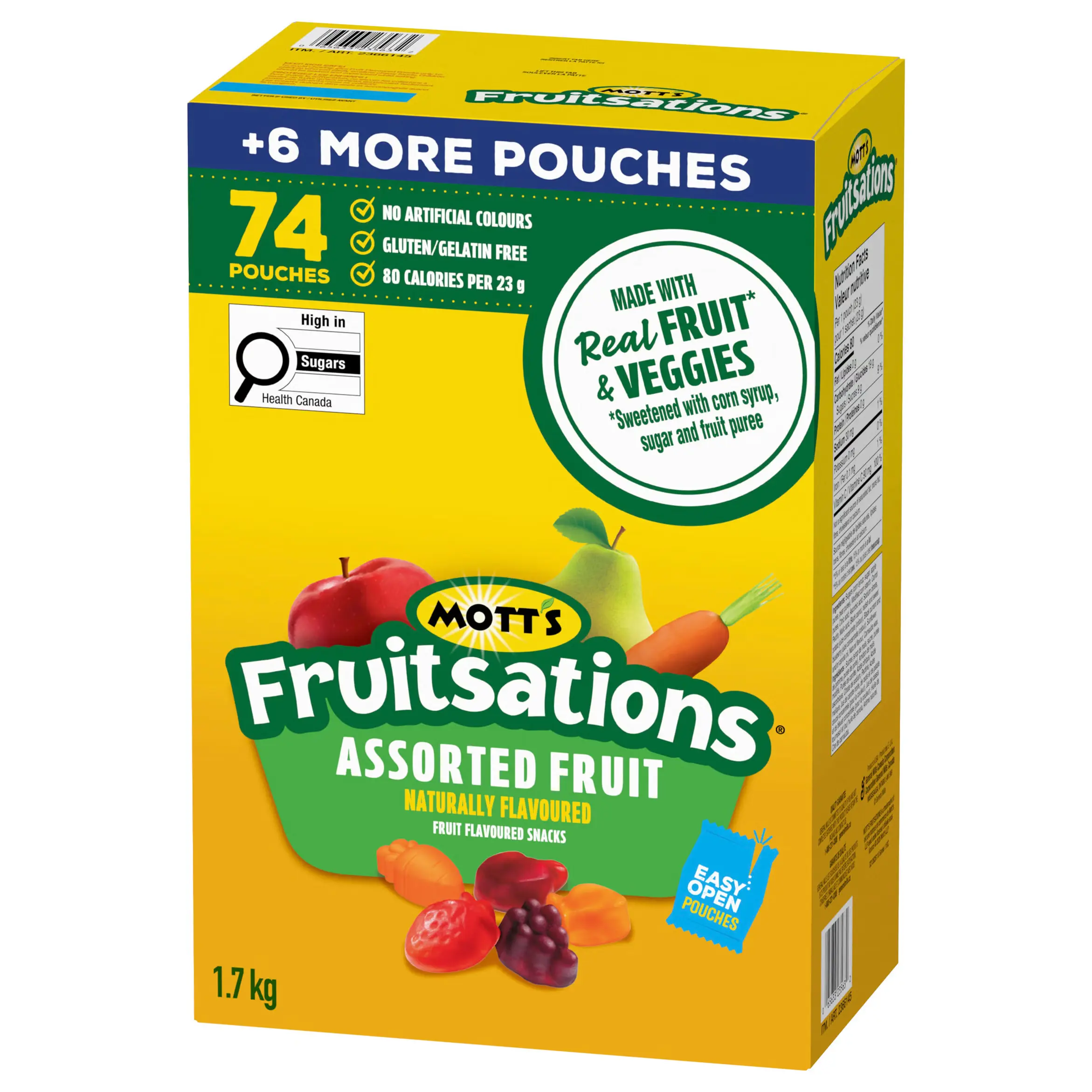 MOTT'S FRUITSATIONS FRUIT SNACKS 74 X 23G