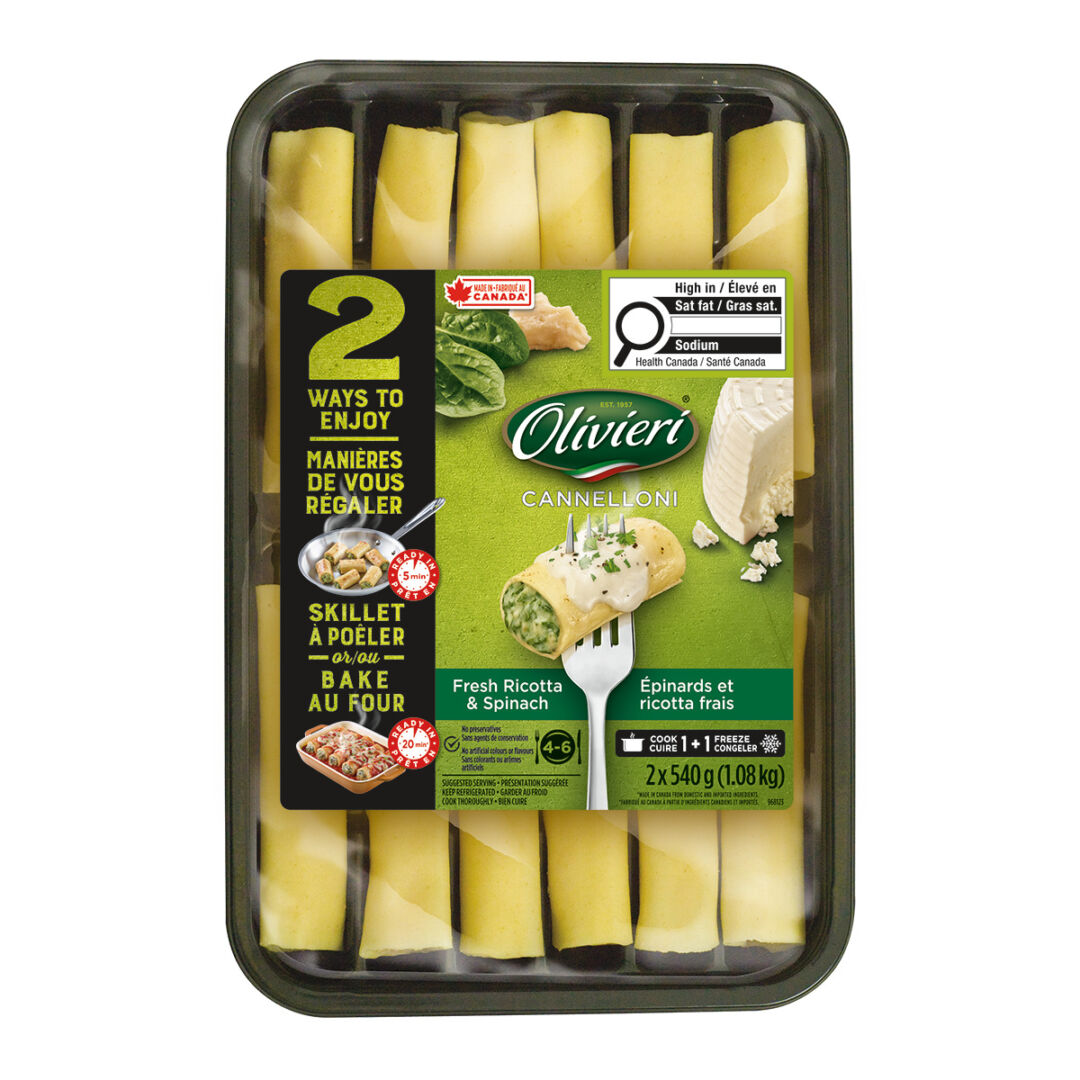 OLIVIERI RICOTTA SPINACH CANNELLONI 2 X 540 GR