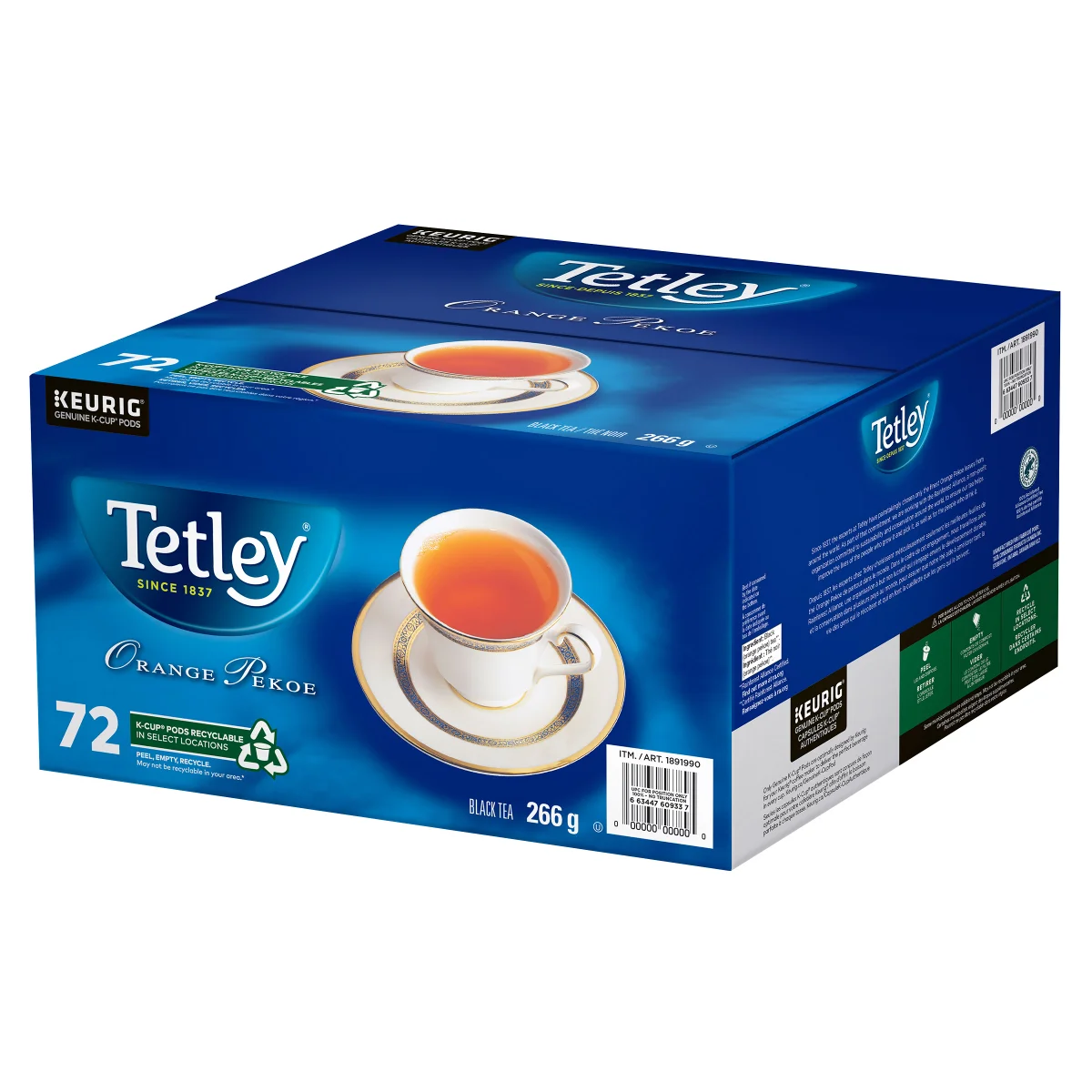TETLEY ORANGE PEKOE TEA K-CUPS 72'S