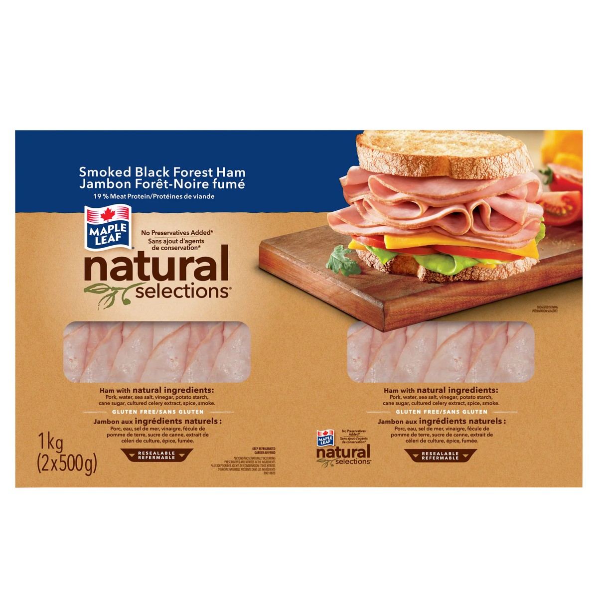 MAPLE LEAF SLICED BLACK FOREST HAM 2 X 500 GR