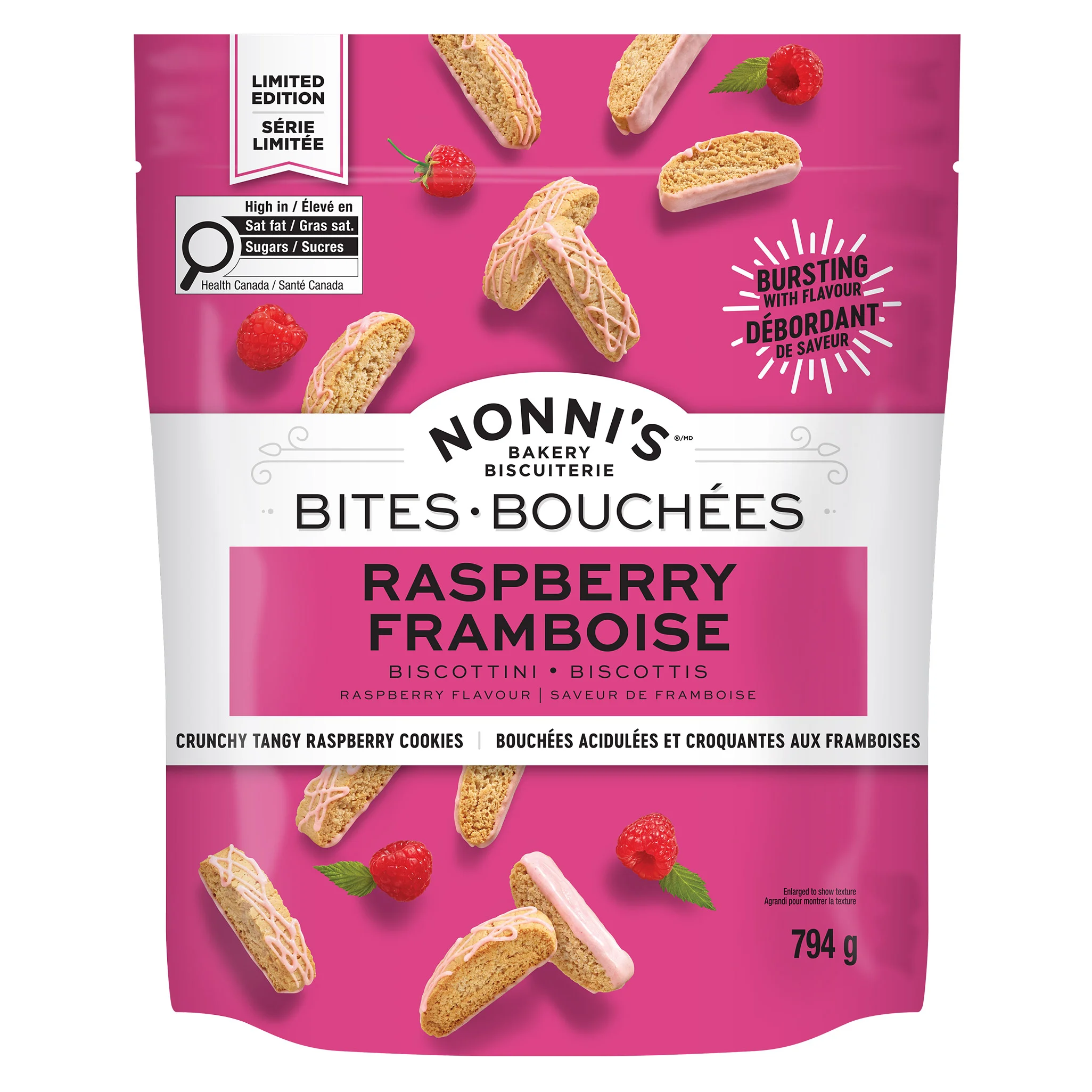 NONNI'S RASPBERRY BISCOTTINI COOKIES 794g