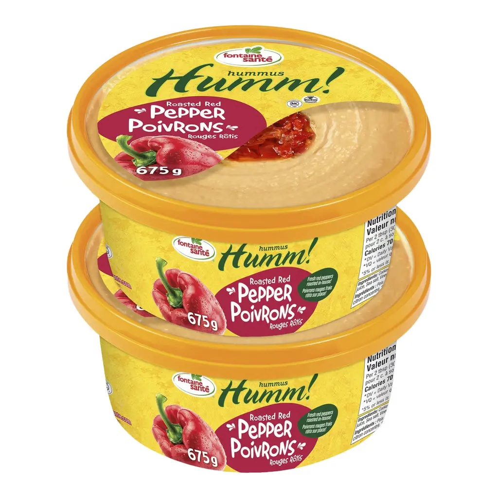 FONTAINE SANTÉ RED PEPPER HUMMUS 2 x 675 GR