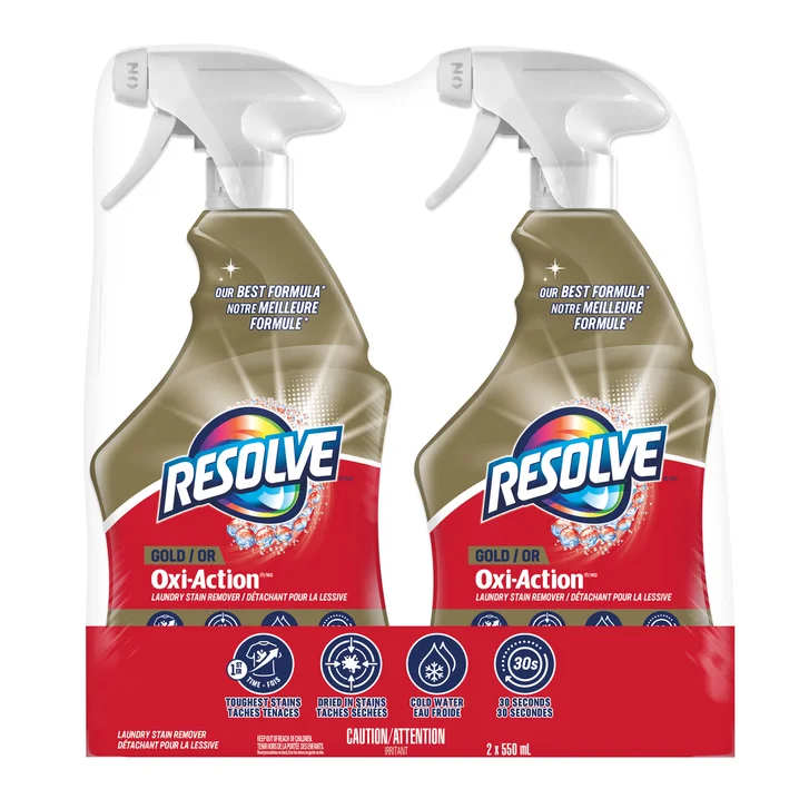 RESOLVE GOLD LAUNDRY STAIN REMOVER 2 X 550ML