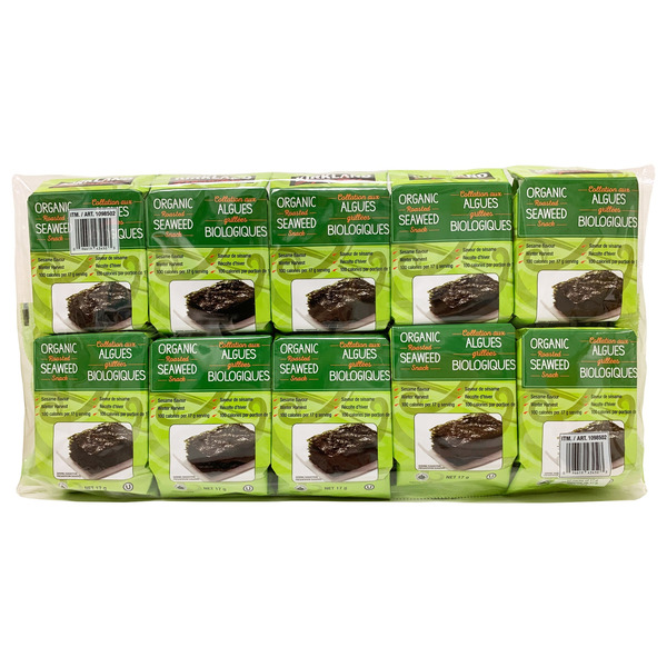 KIRKLAND ORGANIC ROASTED SEAWEED SNACKS 10 X 17GR