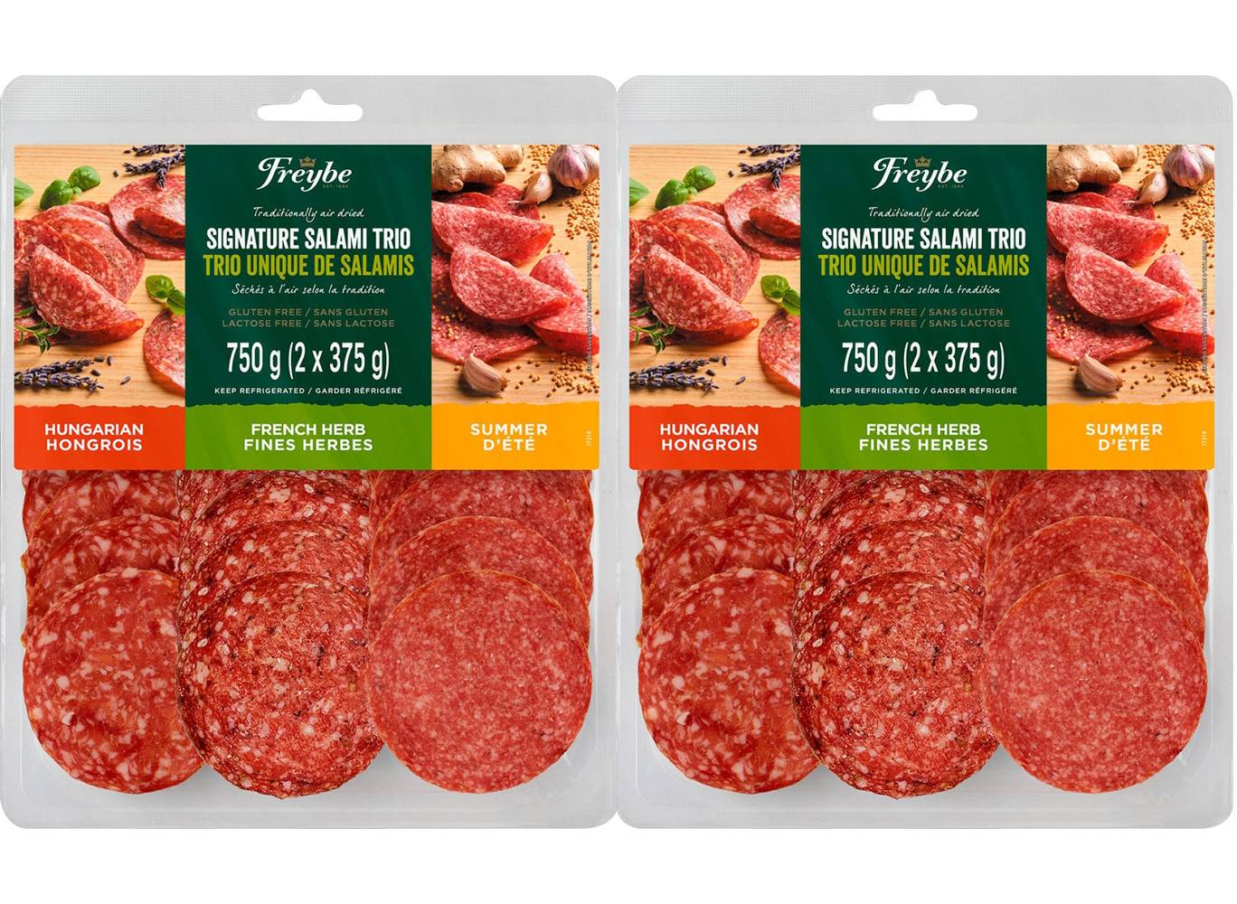FREYBE SLICED SALAMI TRIO 2 X 375 GR