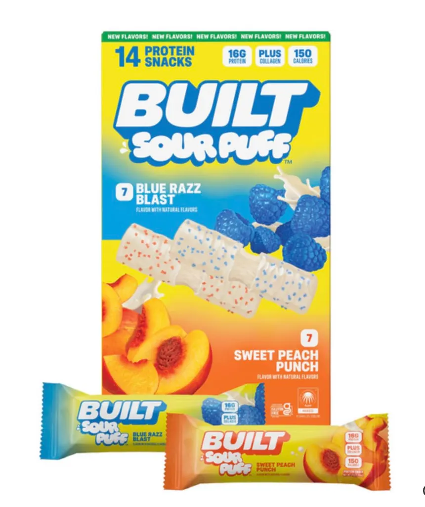 BUILT SOUR PUFF VARIETY PROTEIN BARS 14 X 40 GR