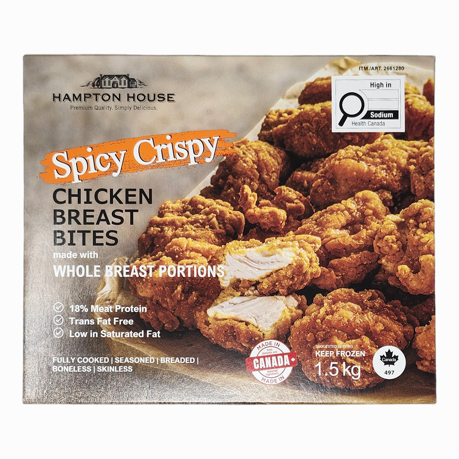 HAMPTON HOUSE SPICY CHICKEN BREAST BITES 1.5 KG