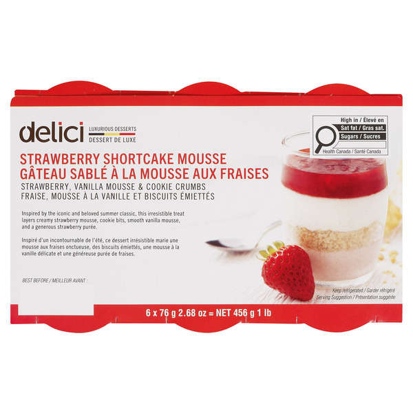 DELICI STRAWBERRY SHORTCAKE MOUSSE 6 X 76G