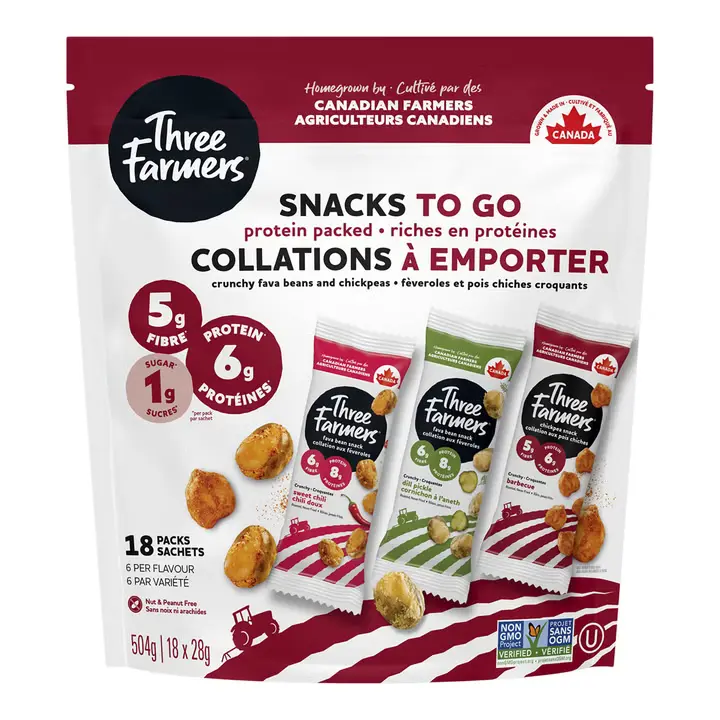 THREE FARMERS TO-GO PROTEIN SNACKS 18 X 28G