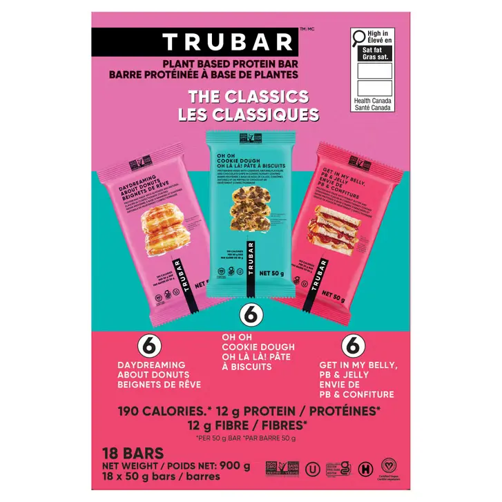 TRUBAR PLANT BASED PROTEIN BARS 18 X 50 GR