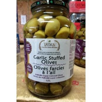 TASSO'S GARLIC STUFFED OLIVES 1.5 LT