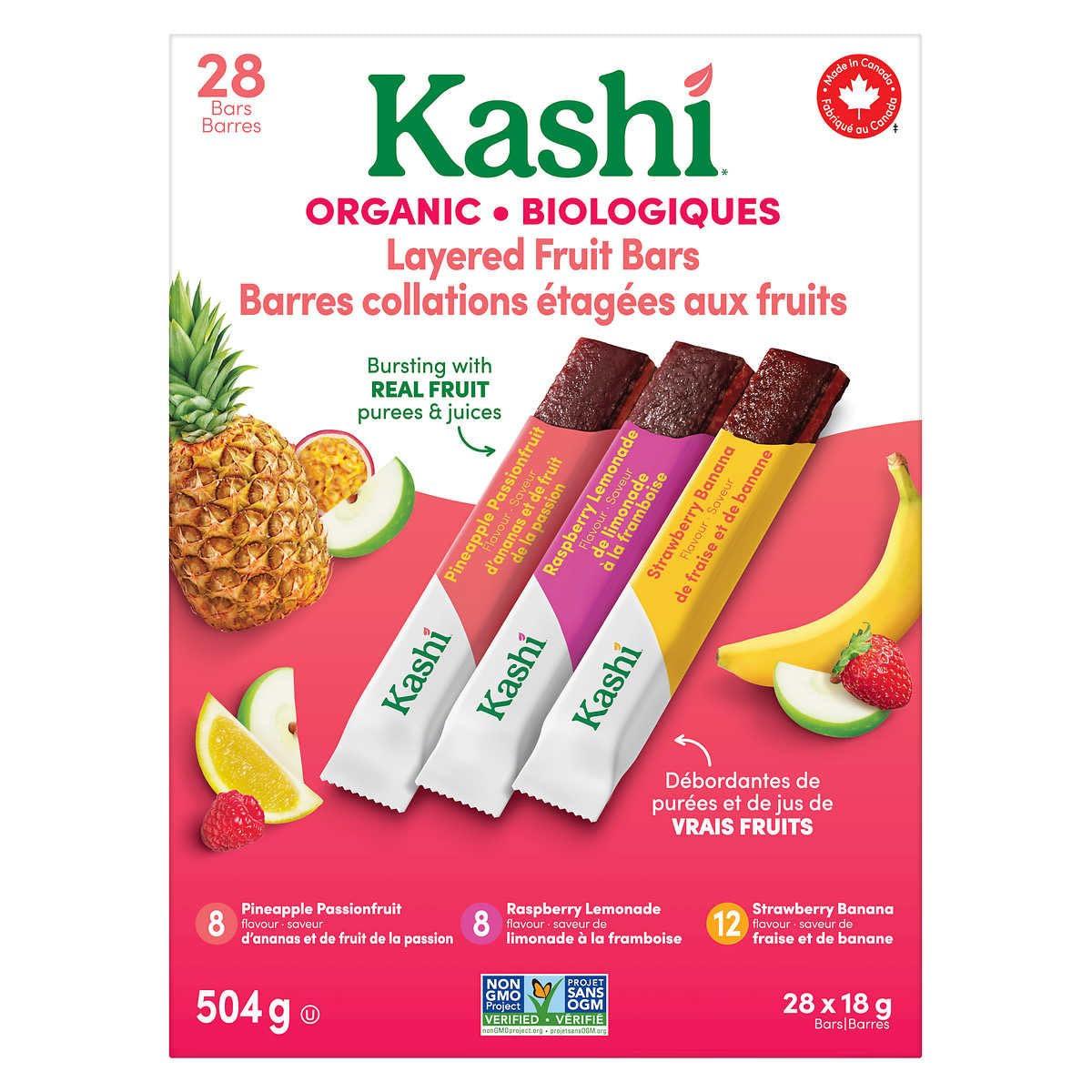 KASHI ORGANIC VEGETARIAN & GLUTEN FREE FRUIT BARS 28 X 18G