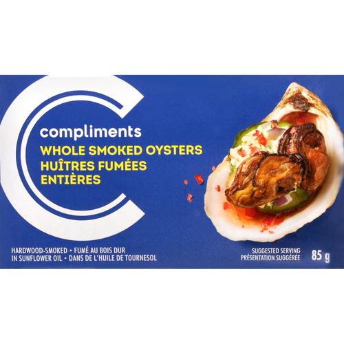 COMPLIMENT CANNED SMOKED OYSTERS 85 G